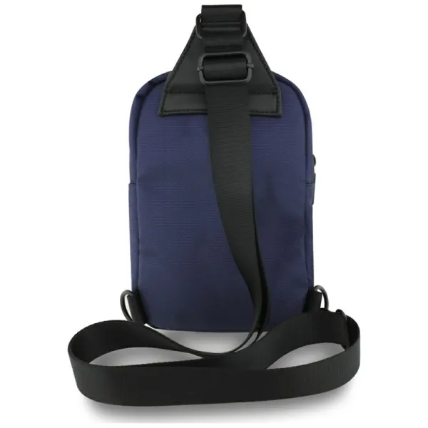 BMW Nylon Pocket & Metal Logo - Crossbody Phone Bag (Navy Blue)