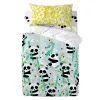 Antklodės užvalkalų rinkinys HappyFriday Moshi Moshi Panda Garden Blue Mėlyna Vaikiška lovytė 2 Dalys