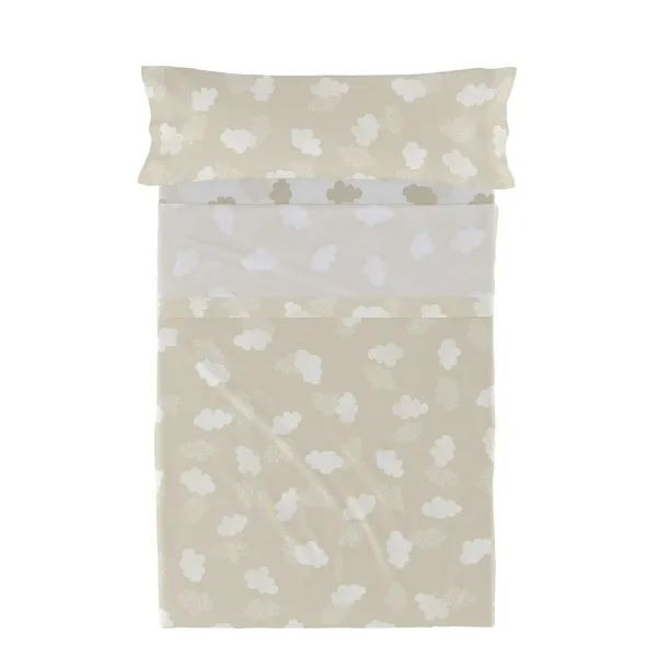 Мешок Nordic без наполнения HappyFriday Basic Kids Clouds Бежевый 105 кровать 180 x 270 cm 2 Предметы