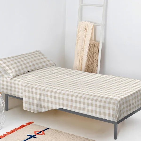 Antklodės užvalkalas be užpildo HappyFriday Basic Kids Vichy Rusvai gelsva Lova 105 180 x 270 cm 2 Dalys