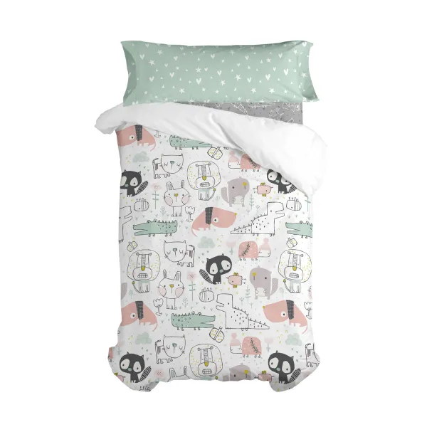 Antklodės užvalkalų rinkinys HappyFriday Moshi Moshi Best Buddies Spalvotas Lova 105 2 Dalys