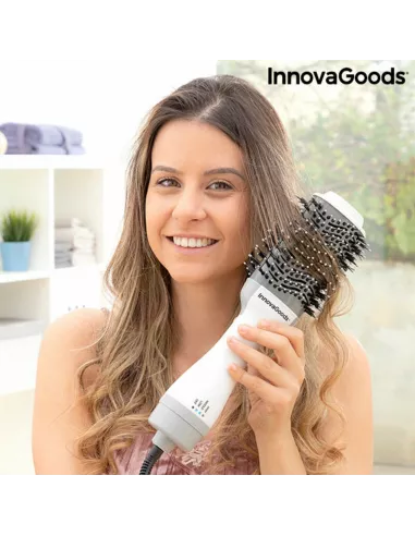 Ionic Dryer and Volumising Brush Volumio InnovaGoods White Grey 1000 W