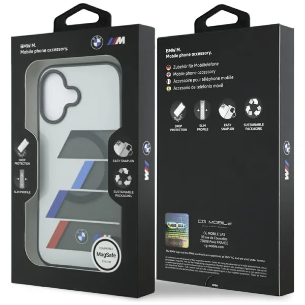 BMW M IML Metal Buttons Tricolor Lines MagSafe - Case iPhone 17 (anthracite)