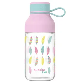 Quokka Ice Kids with strap - ecozen 430 ml water bottle with strap (Feathers)