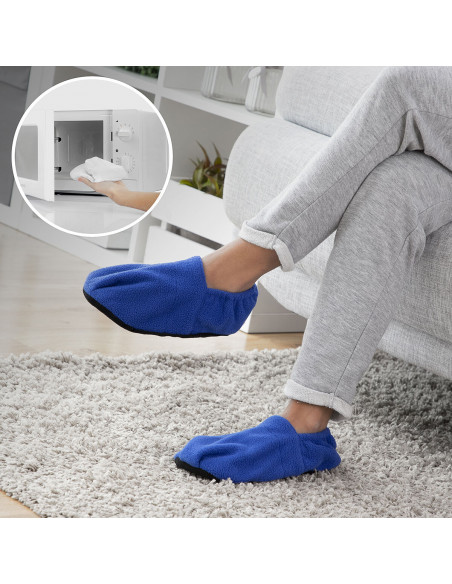 Microwavable Heated Slippers InnovaGoods Blue