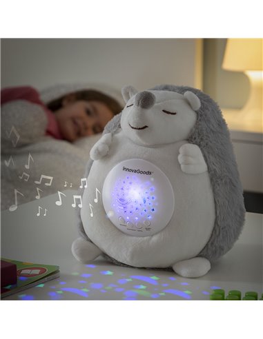 Hedgehog Soft Toy with White Noise and Nightlight Projector Spikey InnovaGoods