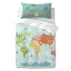 Antklodės užvalkalų rinkinys HappyFriday Happynois World Map Spalvotas Vaikiška lovytė 2 Dalys