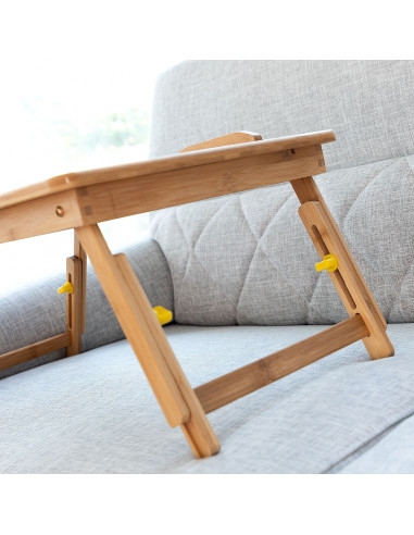 Bamboo Folding Side Table Lapwood InnovaGoods