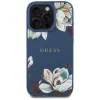 Guess Grained Printed Flower Pattern MagSafe - Case for iPhone 16 Pro (blue)