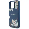 Guess Grained Printed Flower Pattern MagSafe - Case for iPhone 16 Pro (blue)