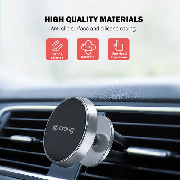 Crong Magnetic Smart Car Holder – Magnetic car phone holder (black)