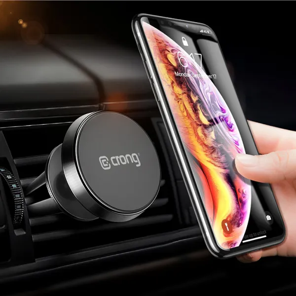 Crong Magnetic Smart Car Holder – Magnetic car phone holder (black)
