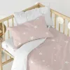 Duvet cover set HappyFriday Basic Kids Pink Baby Crib 2 Pieces