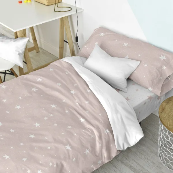 Pussilakanasetti HappyFriday Basic Kids Pinkki Sänky 105 2 Kappaletta
