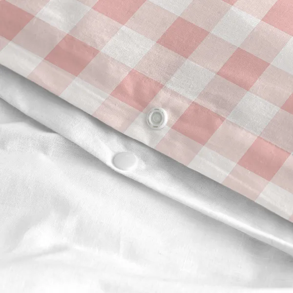 Antklodės užvalkalų rinkinys HappyFriday Basic Kids Rožinė Lova 80 Gingham 2 Dalys