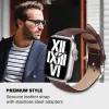 Crong Noble Band - Genuine Leather Strap for Apple Watch 44/45/46/49 mm (Espresso)