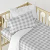 Pussilakanasetti HappyFriday Basic Kids Harmaa Vauvan kehto Gingham 2 Kappaletta