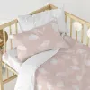 Pussilakanasetti HappyFriday Basic Kids Pinkki Vauvan kehto 2 Kappaletta