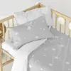 Pussilakanasetti HappyFriday Basic Kids Harmaa Vauvan kehto 2 Kappaletta