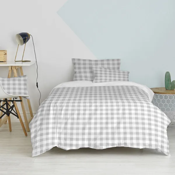 Pussilakanasetti HappyFriday Basic Kids Harmaa Sänky 80 Gingham 2 Kappaletta