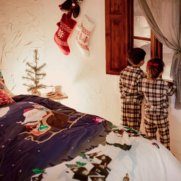Antklodės užvalkalų rinkinys HappyFriday XMAS Spalvotas Lova 80/90 2 Dalys