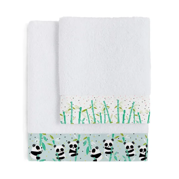 Pyyhesetti HappyFriday Moshi Moshi Panda Garden Blue Sininen 2 Kappaletta