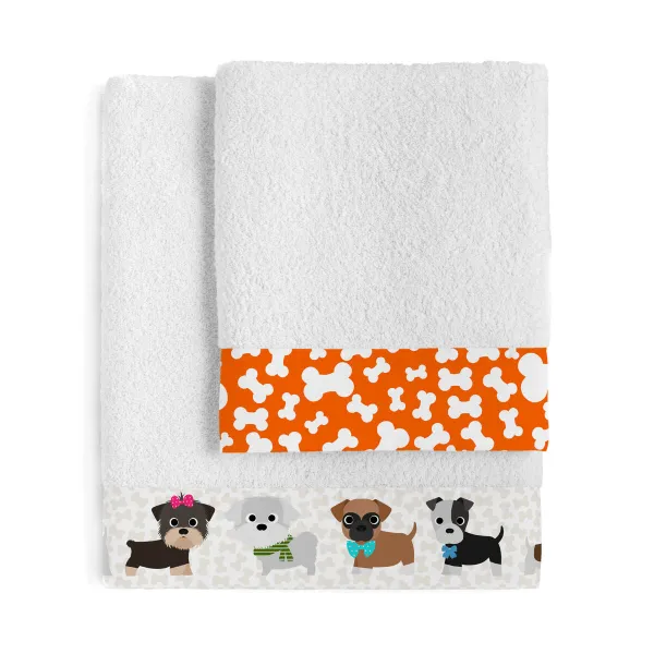 Pyyhesetti HappyFriday Mr Fox Dogs Monivärinen 2 Kappaletta