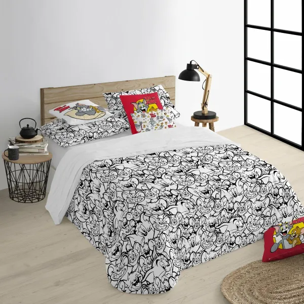 Pussilakana Tom & Jerry B&W Valkoinen black 175 Langat 140 x 200 cm