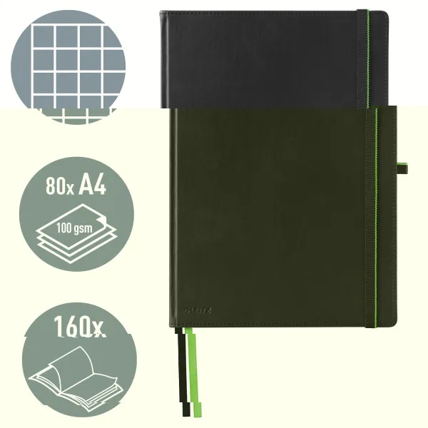 Piezīmju grāmata Leitz Complete A4 Melns 80 Loksnes A4