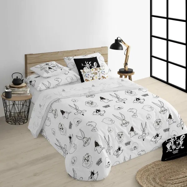 Пододеяльник Looney Tunes Looney B&W Белый black 175 темы 200 x 200 cm