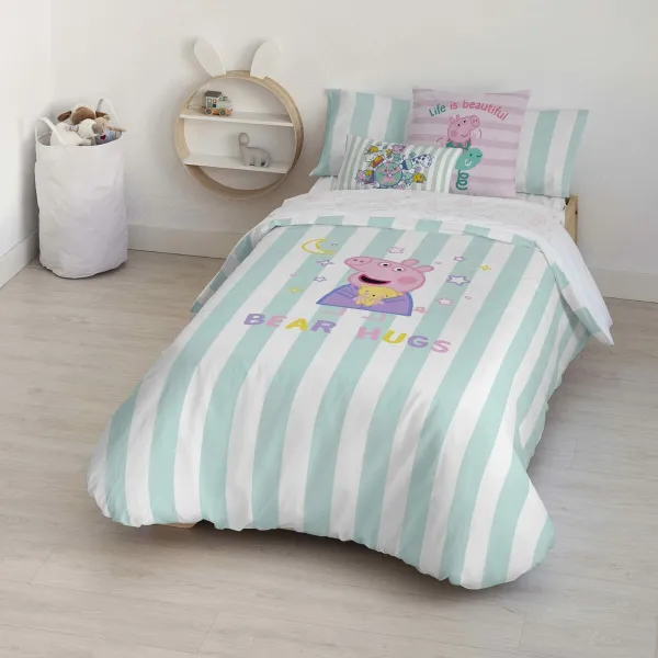 Šiaurės šalių viršelis Peppa Pig Bear Hugs Spalvotas 175 Siūlai 180 x 220 cm