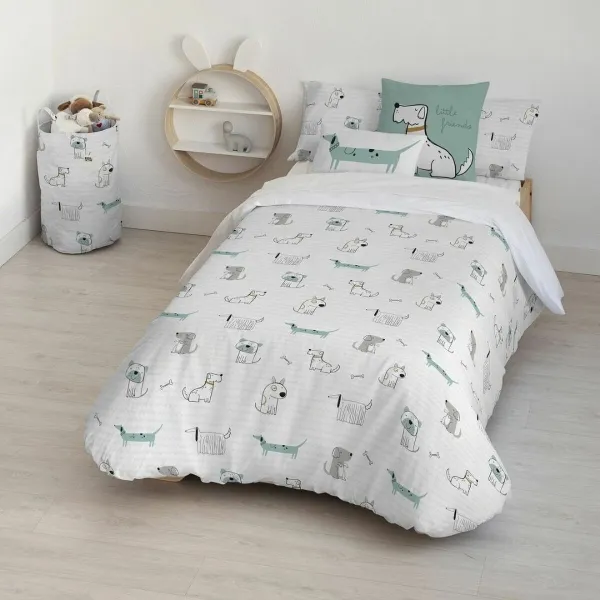 Nordic cover Kids&Cotton Huali Small Blue White 180 x 220 cm
