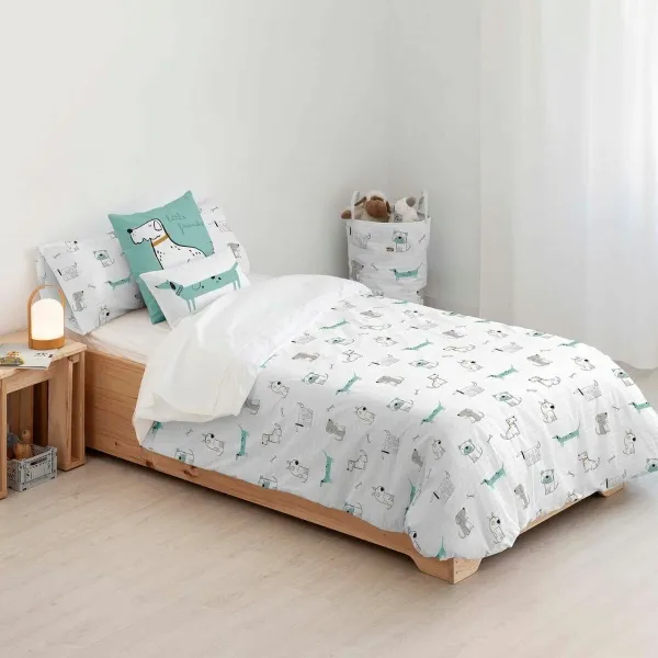 Пододеяльник Kids&Cotton Huali Small Синий Белый 180 x 220 cm