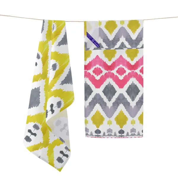 Virtuvės šluostė HappyFriday Ikat Spalvotas 70 x 50 cm (2 vnt.)