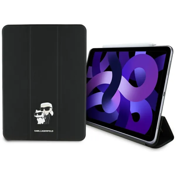 Karl Lagerfeld Book Cover Saffiano Magnetic Karl & Choupette - Case iPad Air 11” M3 (2025) / iPad Air 11” M2 (2024) (black)