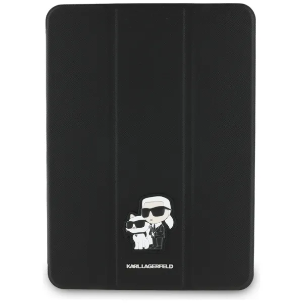 Karl Lagerfeld Book Cover Saffiano Magnetic Karl & Choupette - Case iPad Air 11” M3 (2025) / iPad Air 11” M2 (2024) (black)