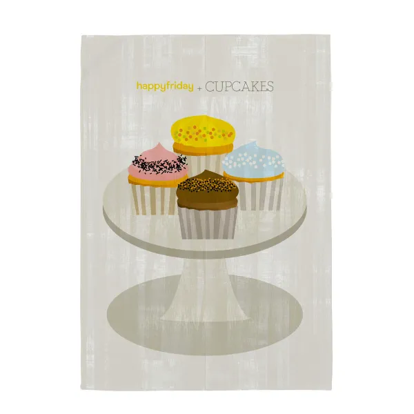 Кухонное полотенце HappyFriday Cupcakes Разноцветный 70 x 50 cm (2 штук)