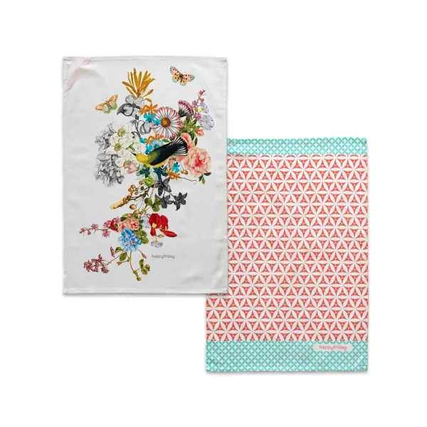 Keittiöliina HappyFriday Floral Branch Monivärinen 70 x 50 cm (2 osaa)
