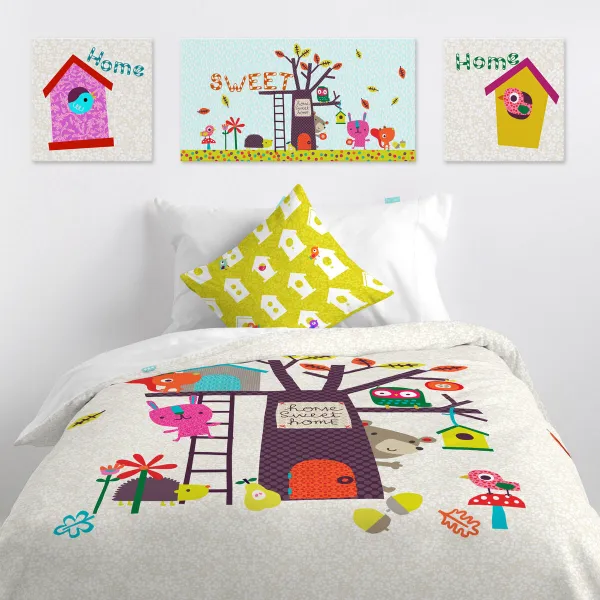 Полотно HappyFriday Moshi Moshi House Разноцветный 27 x 27 cm