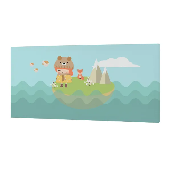 Drobė HappyFriday Happynois World map Spalvotas 27 x 54 cm