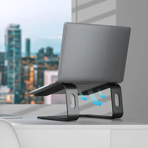 Crong AluBench – Aluminum Laptop Stand (Black)