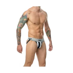 Стринги Mob Eroticwear Белый Чёрный XL