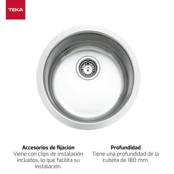 Sink with One Basin Teka BE039 5006 Silver