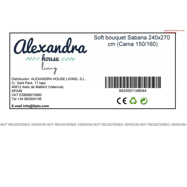 Top sheet HappyFriday Soft bouquet Multicolour 240 x 270 cm