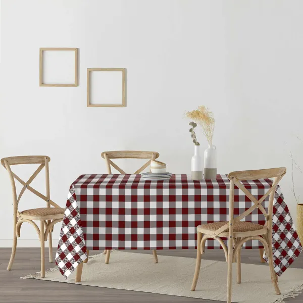 Dėmėms atspari derva dengta staltiesė Belum Cuadros Kaštoninė 150 x 150 cm Rėmeliai