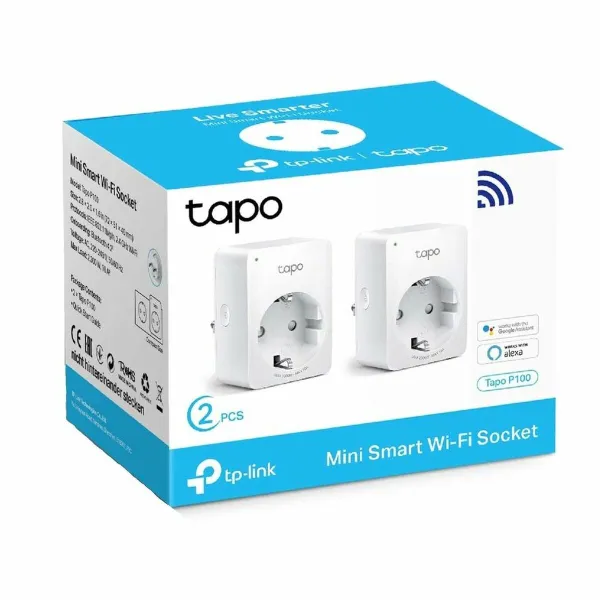 Älypistorasia TP-Link P100 Wi-Fi 220 V 220-240 V 13 A 10 A Valkoinen (2 osaa)