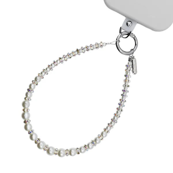 Crong Phone Charm - Lanyard Phone Pendant (Silver Beads)