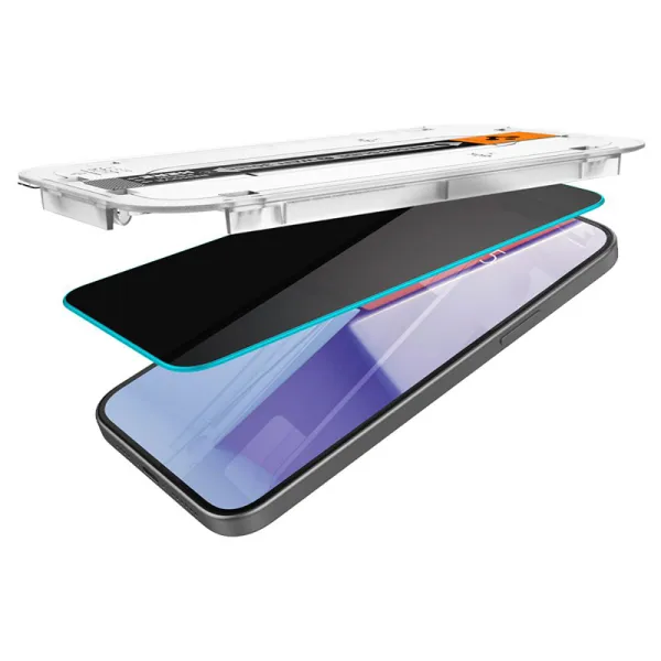 Spigen GLAS.TR EZ FIT Privacy 2-Pack - Tempered glass with privacy filter for iPhone 15 / 16 2pcs