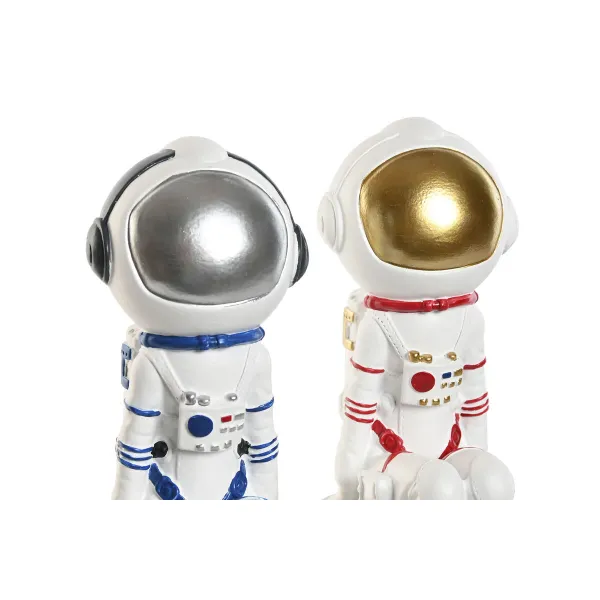 Dekoratīvās figūriņas Home ESPRIT Zils Balts Sarkans Sudrabains Dāma Astronauts 11 x 7 x 24 cm (2 gb.)