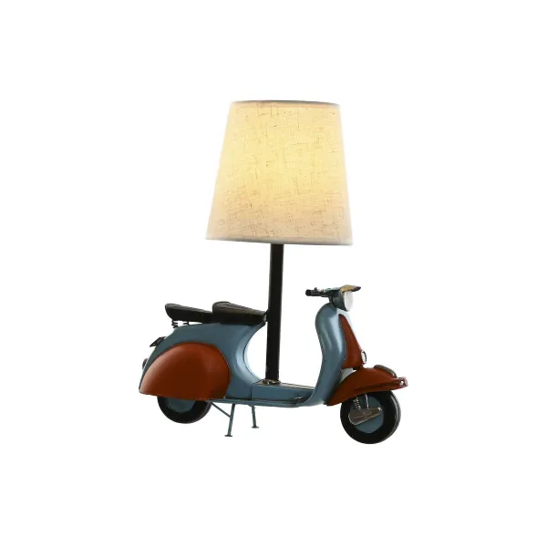 Настольная лампа Home ESPRIT Синий Оранжевый лён Металл 31 x 15 x 34 cm